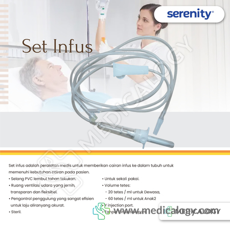 jual Infus Set (Airvent Y-Port) Dewasa Serenity | Selang Infus