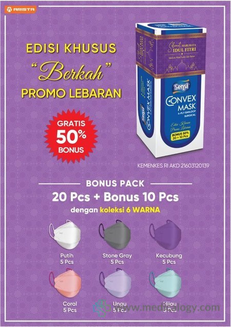 harga Masker Convex Sensi 4 Ply Edisi Lebaran Series Berkah isi 20+10 pcs