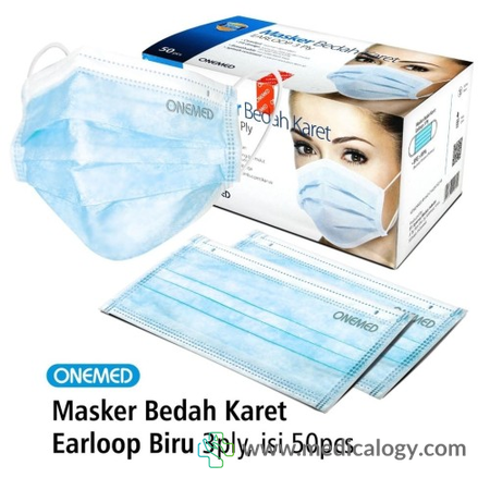 harga Masker Medis Earloop Onemed Biru isi 50 Pcs