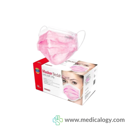 harga Masker Medis Earloop Onemed pink isi 50 Pcs