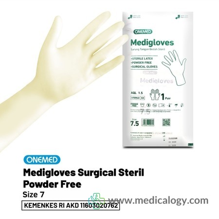 harga Medigloves Surgical Steril Powder Free PF 1 Pasang  ukuran 7,5