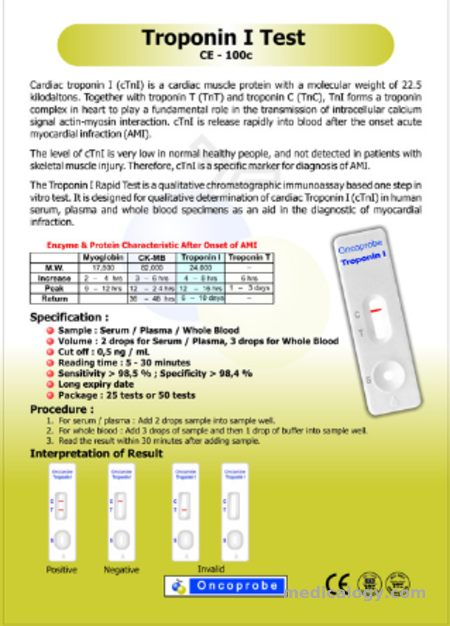 jual Oncoprobe Rapid Test Troponin I 50 Card/Box