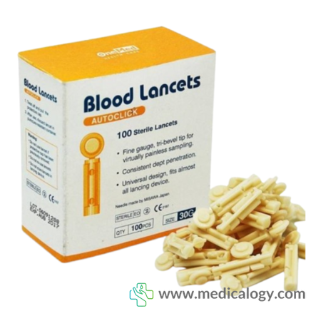 harga Onemed Blood Lancet Autoclick 30G Isi 100 Refill Jarum Ambil Tes Darah