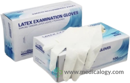 jual SafeGlove Sarung Tangan Latex isi 50 Pasang Size M