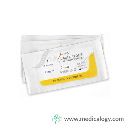 harga SERENITY Benang Catgut Plain 1/0 with Needle 12ea