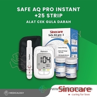 jual Alat Ukur Cek Gula Darah Instant Sinocare Safe AQ Pro I + 25 Strip