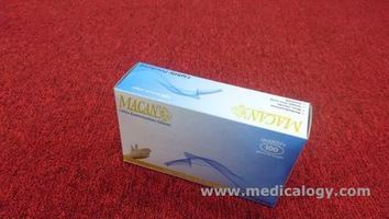 Macan Examination Powder Free S (Mutu 2) Alkes Disposable per Box isi 100 Sarung Tangan Steril