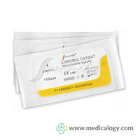 jual SERENITY Benang Catgut Chromic 1/0 with Needle 12ea